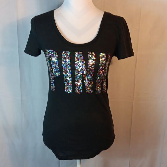Pink Victoria Secret Sequined Tee - Picture 2 of 8